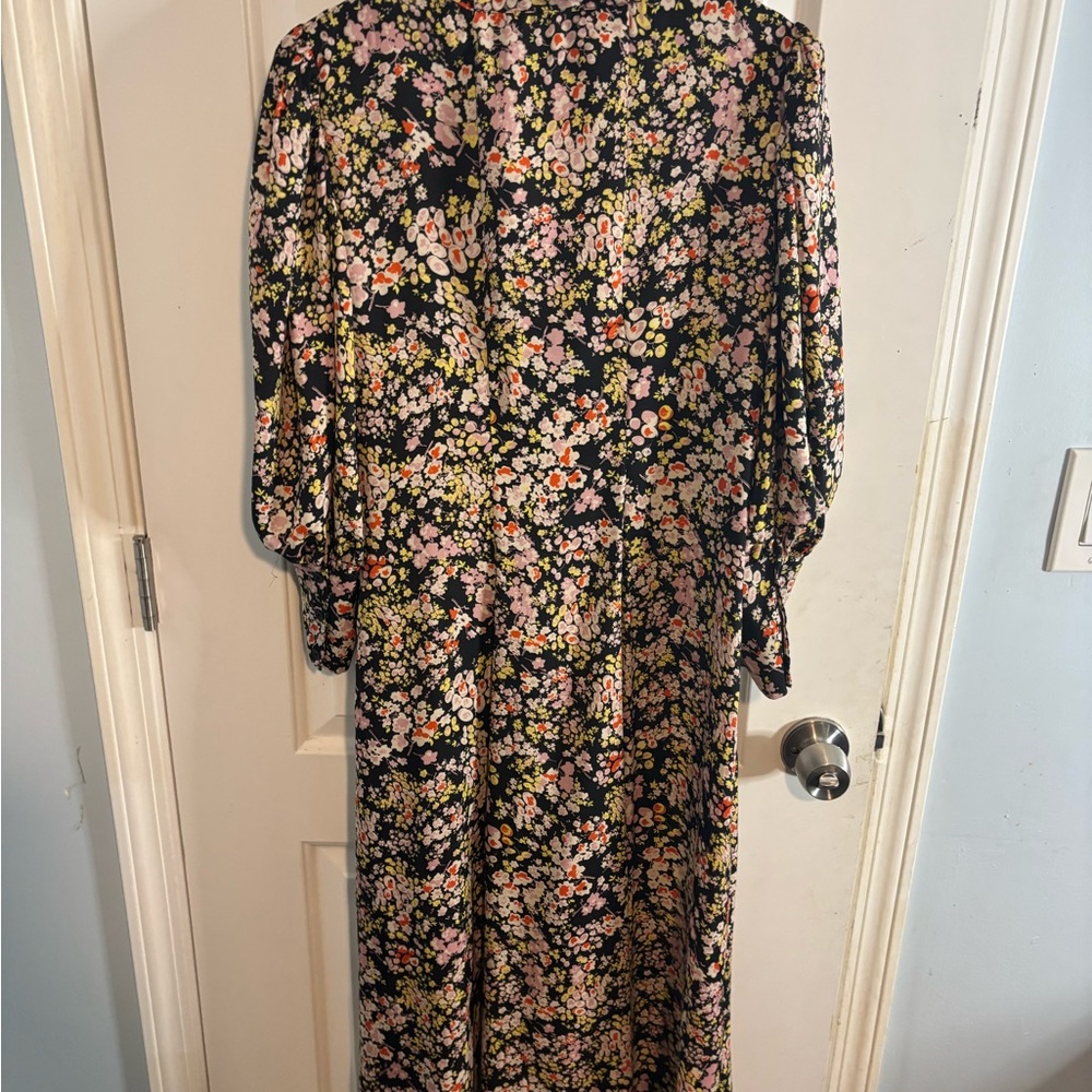 Zara ZW COLLECTION FLORAL MIDI DRESS size L NWOT - Picture 8 of 8